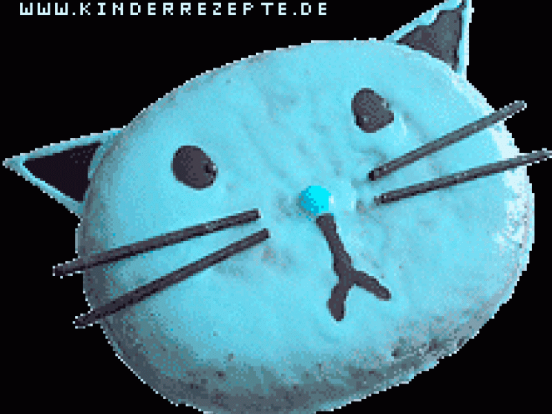 blaue Kuschel-Katze