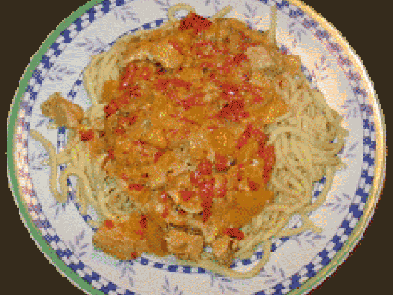 Paprika-Puten-Spätzle-Pfanne