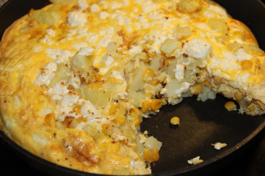 Frittata mit Feta und Mais