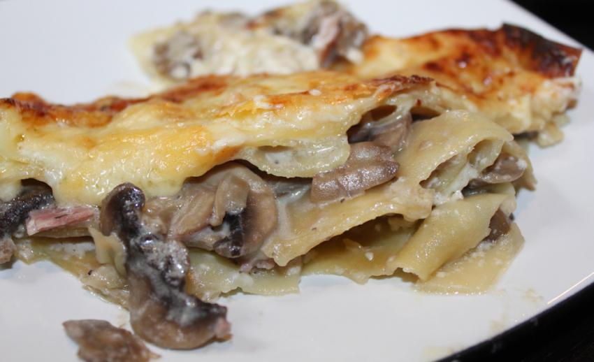 Schinken-Pilz Lasagne