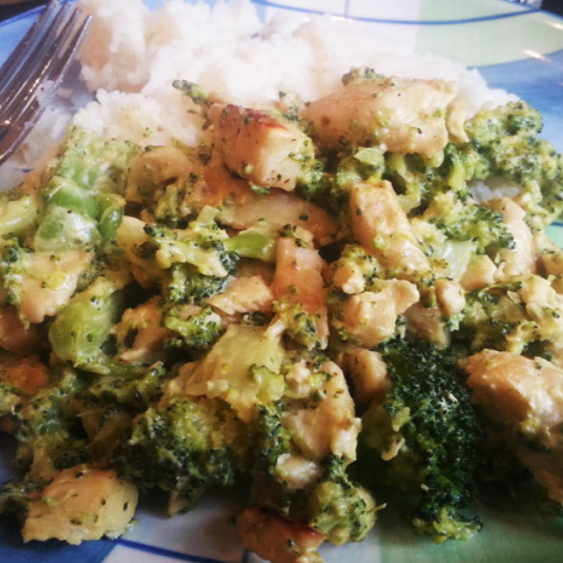 Poulet mit Basmatireis und Brokkoli