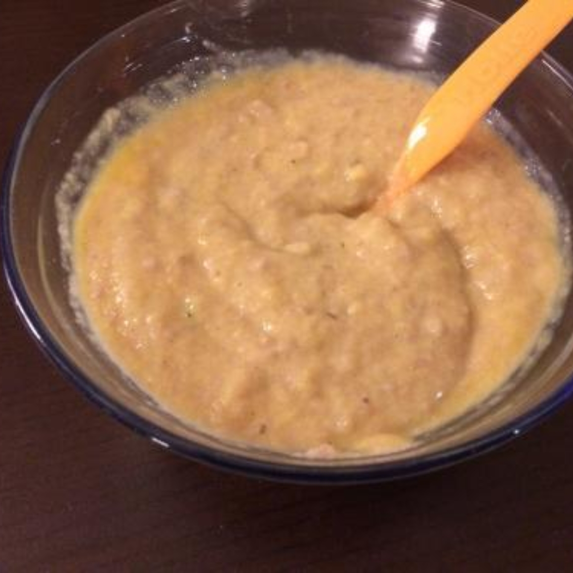 Mango-Bananen-Korn-Brei