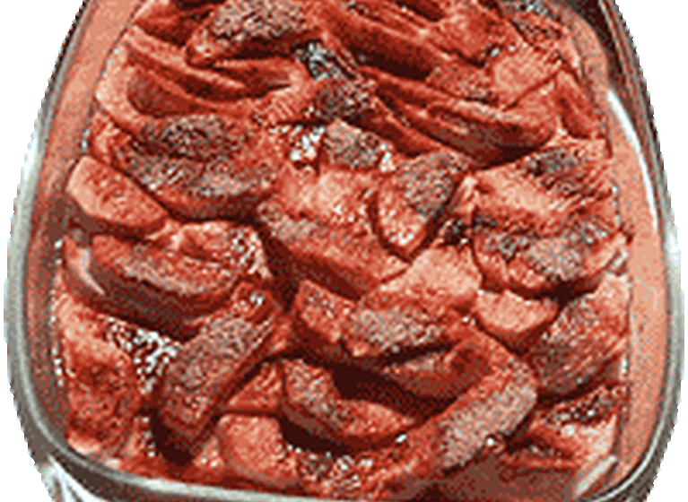 Pudding-Zwieback-Auflauf mit Obst
