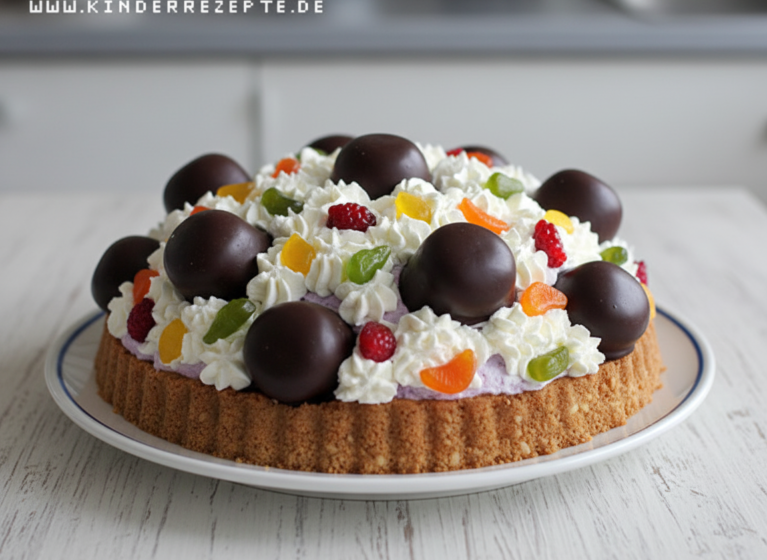 Schokokuss-Kuppeltorte mit Fruchtfüllung