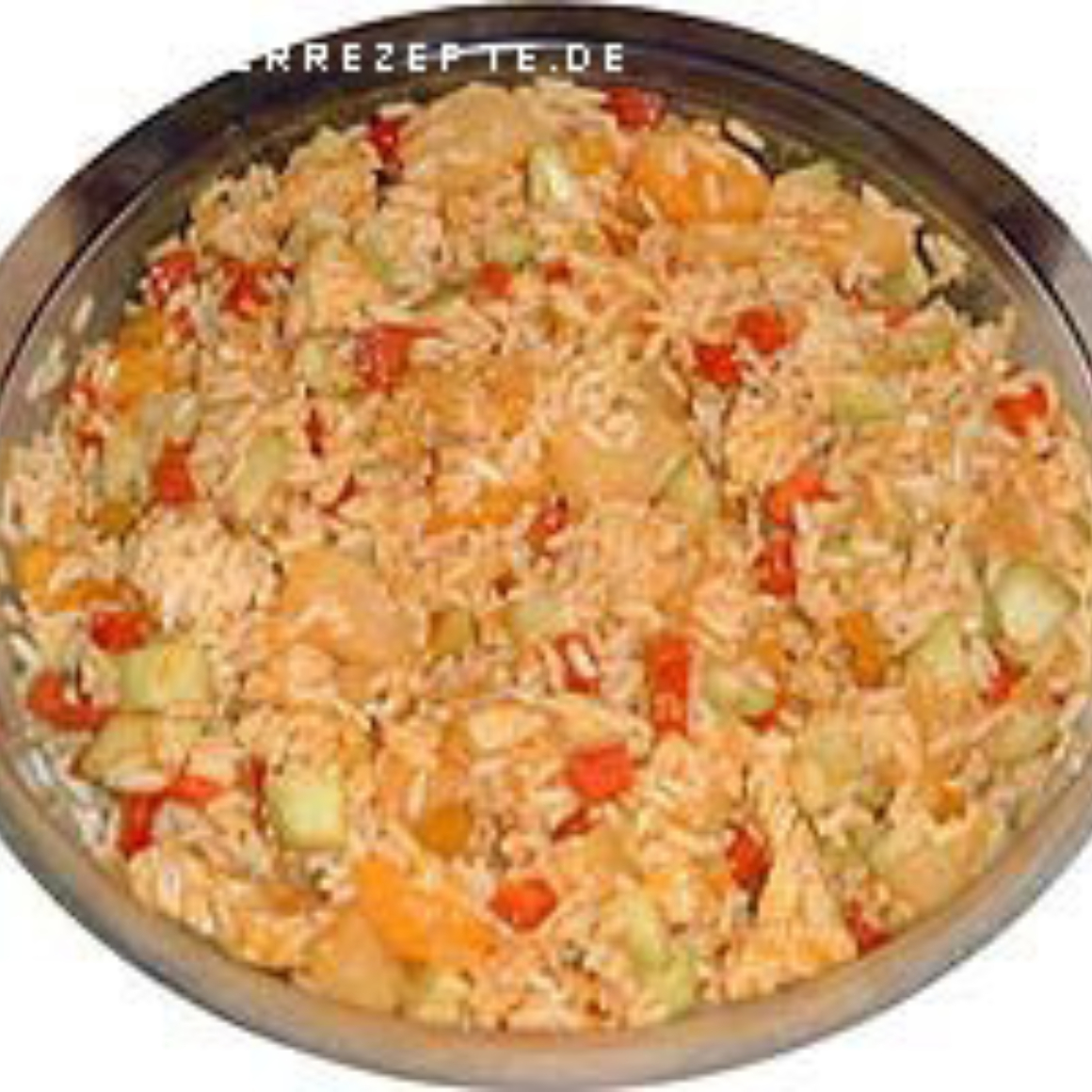 Reissalat mit Mandarinen und Putenstreifen