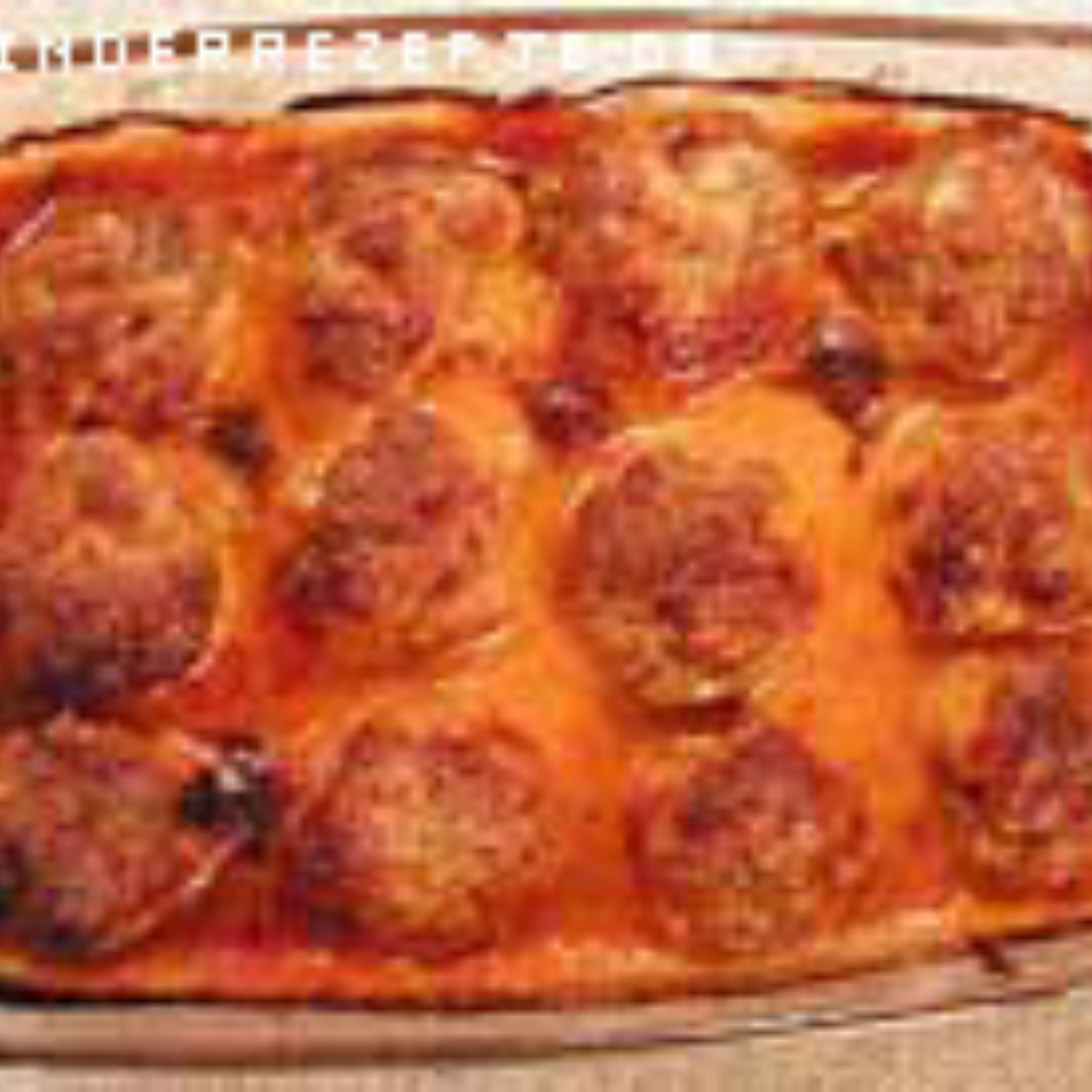 Hackbällchen, überbacken mit Tomatensoße (mit Fix-Produkten)