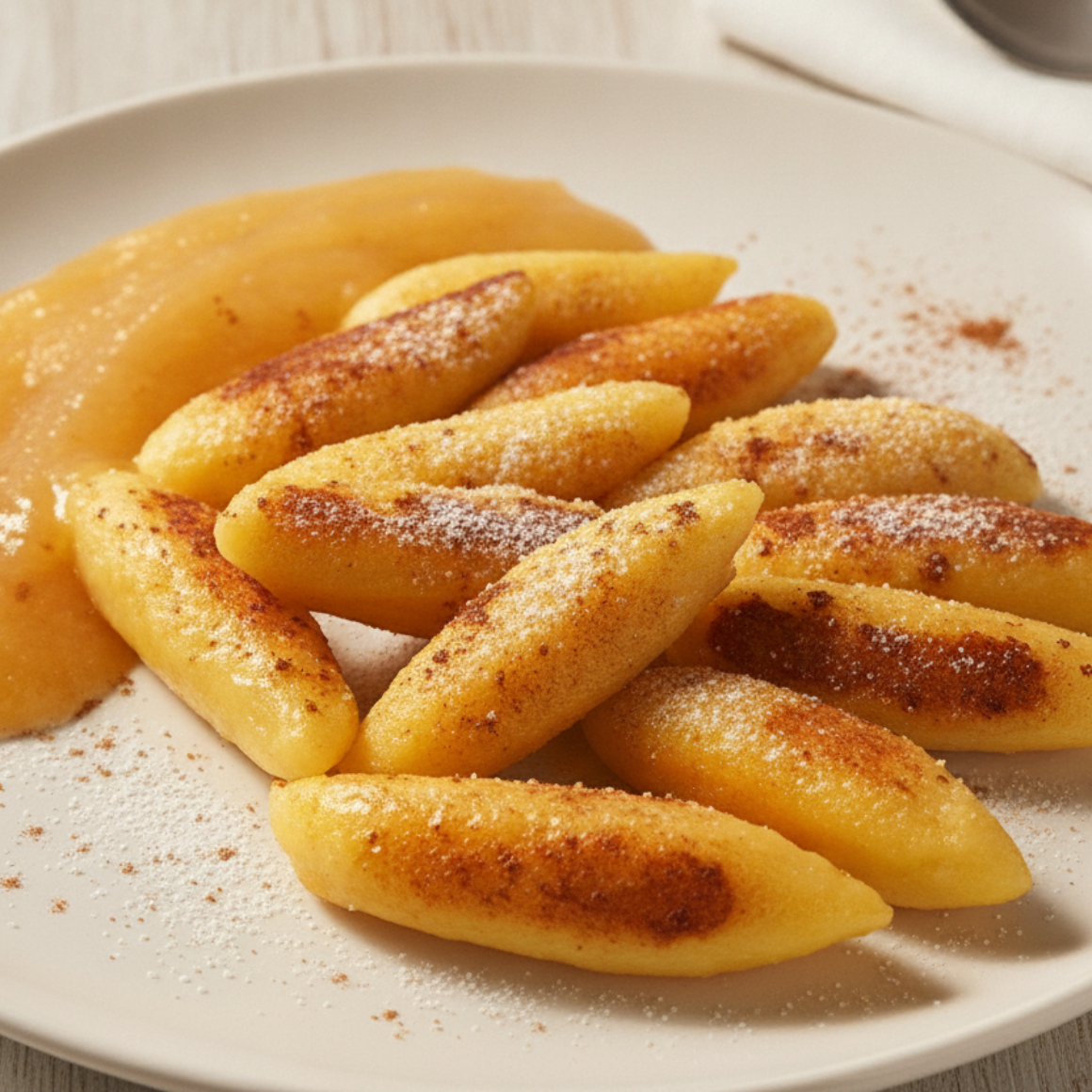 Schupfnudeln mit Apfelmus (vegetarisch)