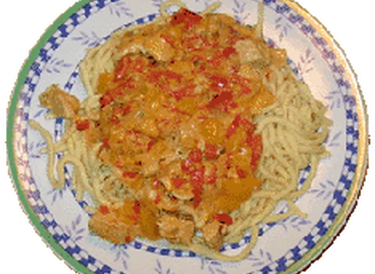 Paprika-Puten-Spätzle-Pfanne