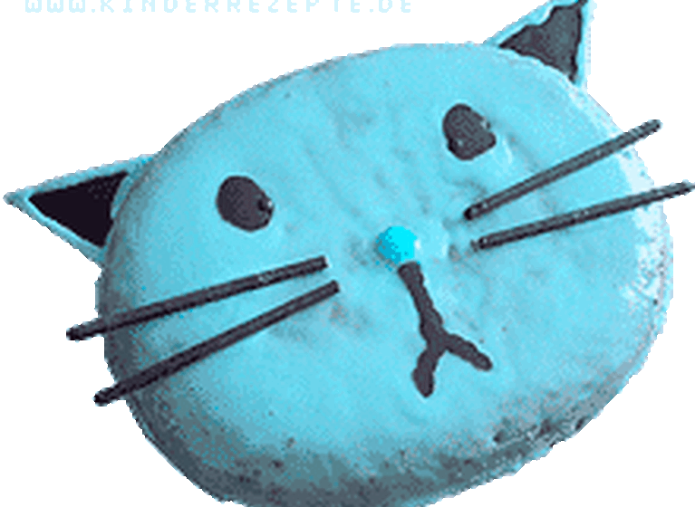 blaue Kuschel-Katze
