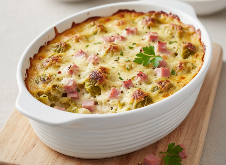 Rosenkohlauflauf (auch vegetarisch möglich)