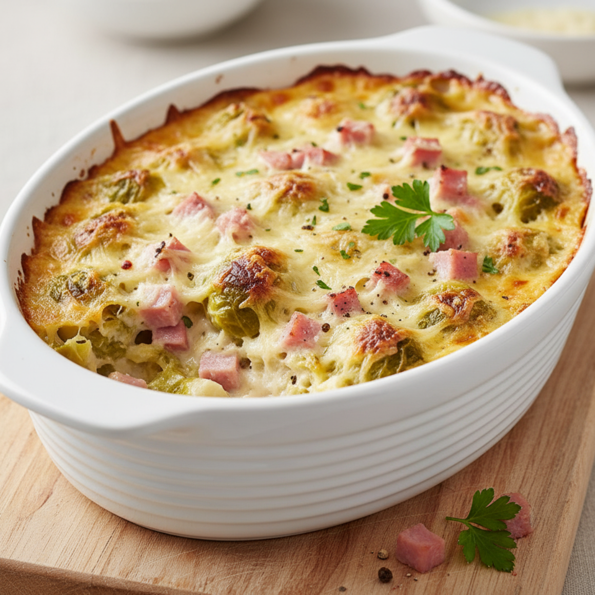 Rosenkohlauflauf (auch vegetarisch möglich)