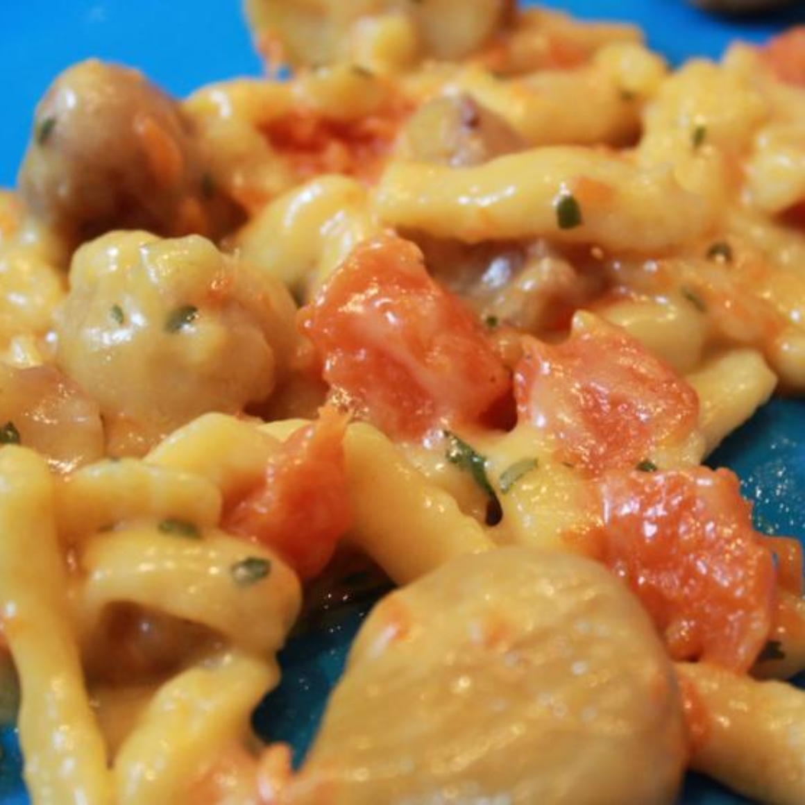 Spätzlepfanne mit Kürbis und Marroni