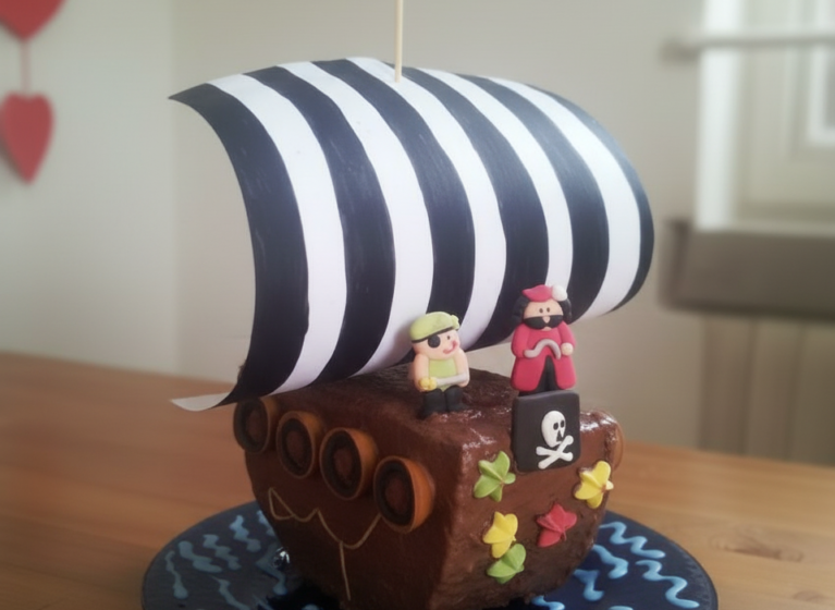 Piratenschiff Kuchen