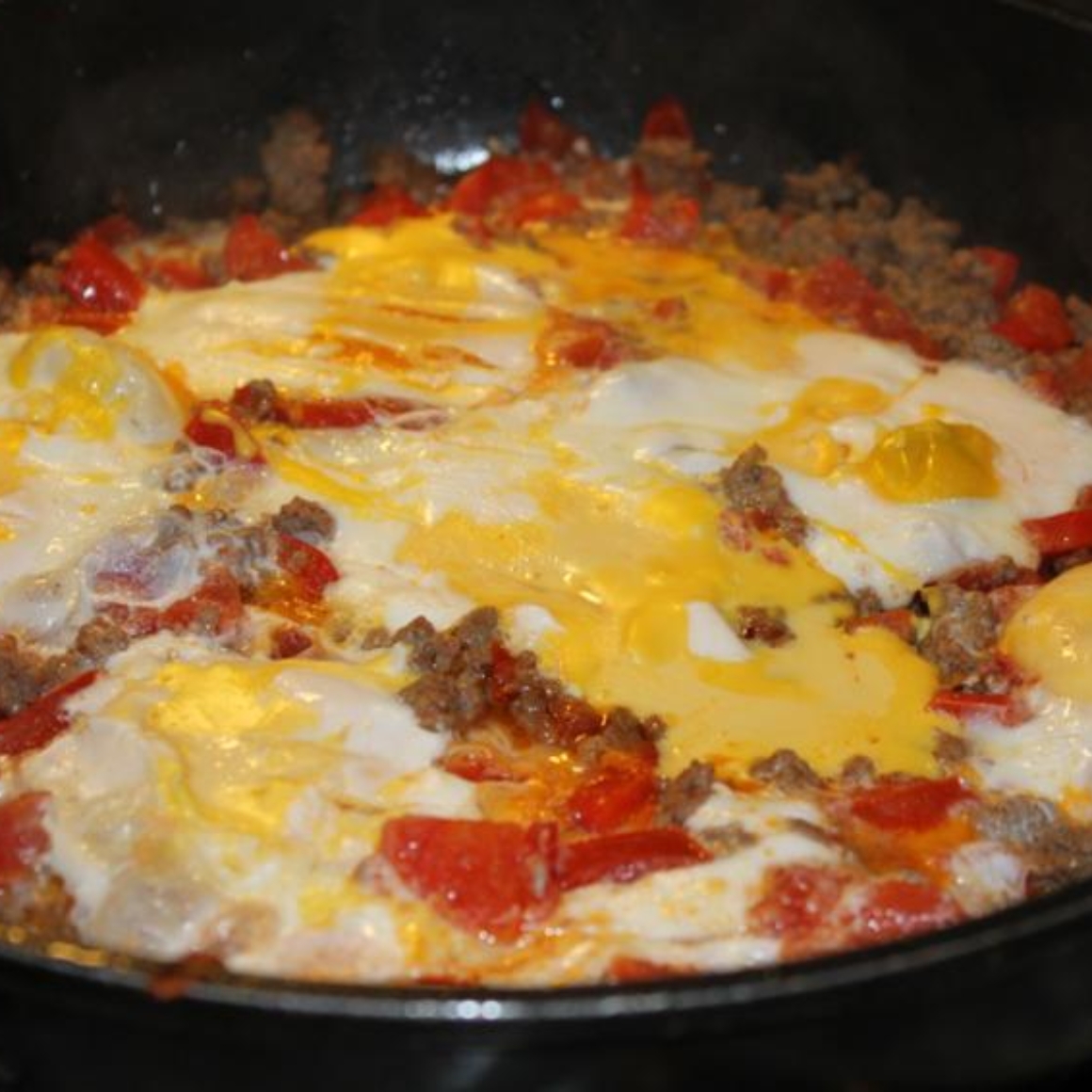 Hackfleisch Spiegeleier