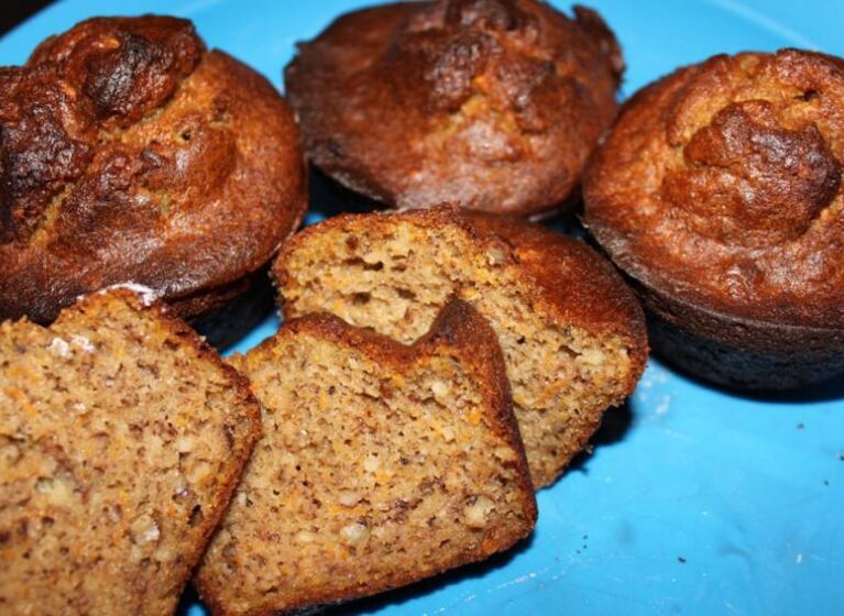 Amaranth-Muffins mit Banane und Karotten (sehr gesund)