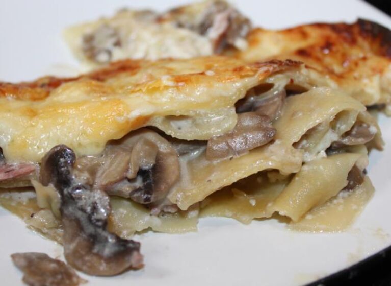 Schinken-Pilz Lasagne