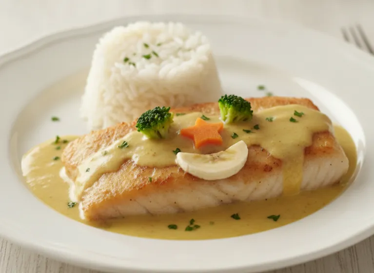 Kabeljau mit Bananensosse