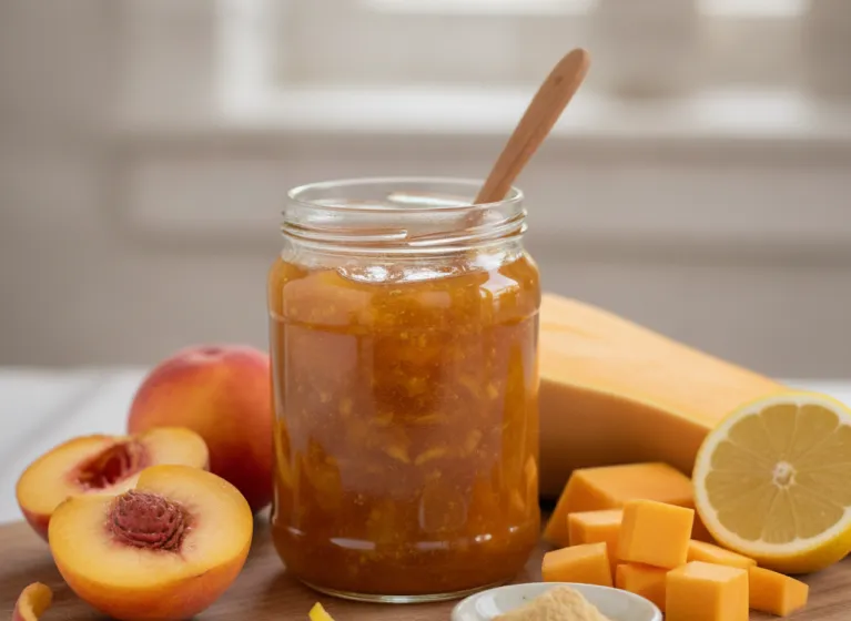 Pfirsichmarmelade mit Kürbis