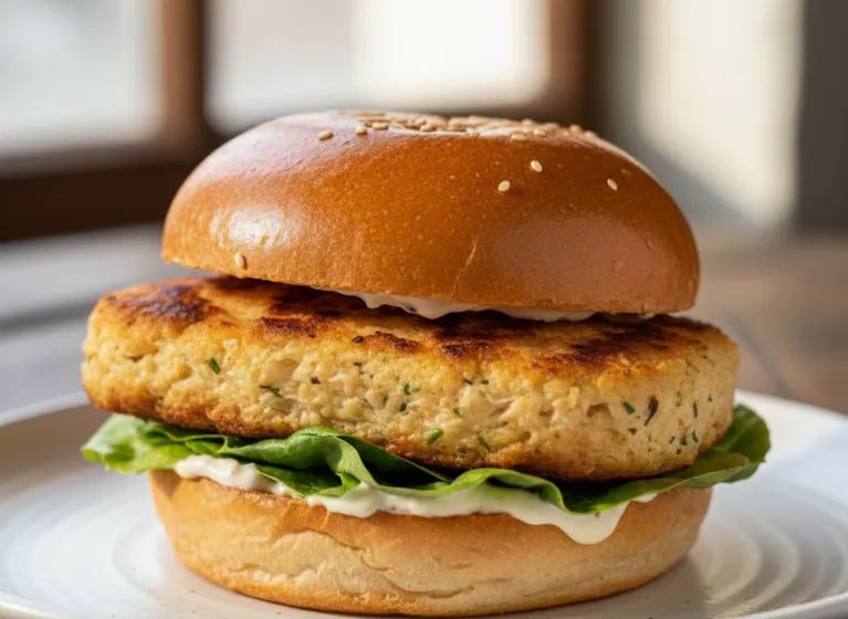 Leckerer Fischburger mit Pangasius