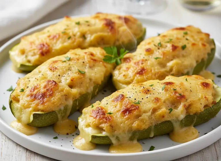 Zucchini, gefüllt (vegetarisch)
