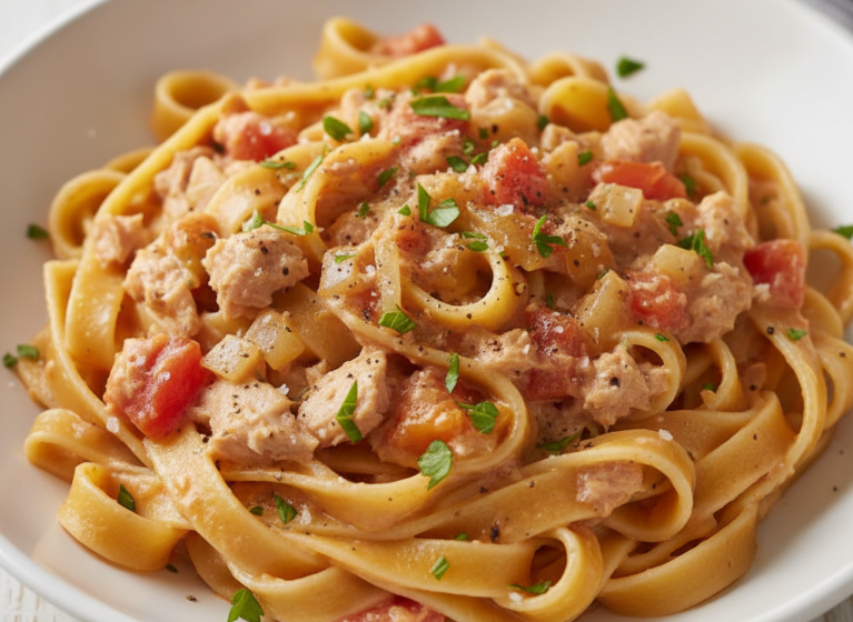 Bandnudeln mit Thunfischsauce
