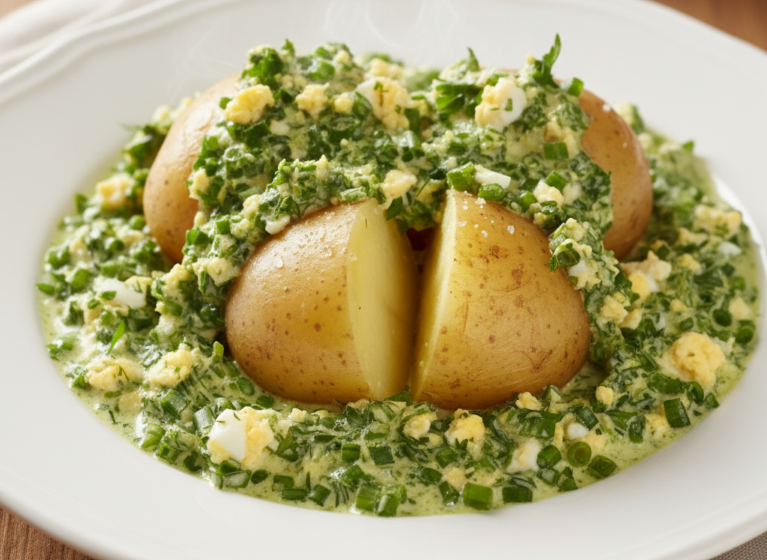 Kartoffeln und grüne Sauce (vegetarisch)
