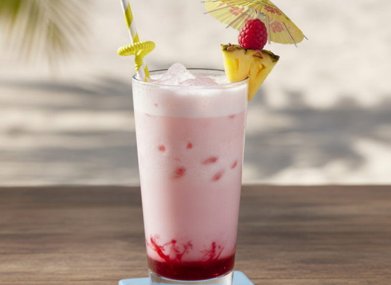 Kokos-Himbeer-Ananas-Cocktail (Martinique)