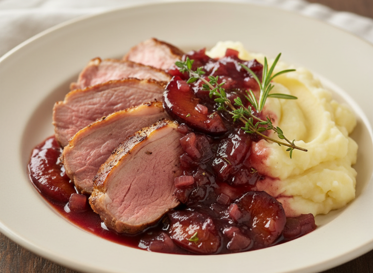 Lammnierstück mit Pflaumensauce
