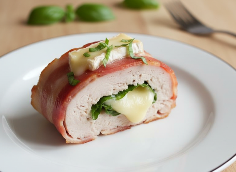 Schweinefleisch-Roulade mit Brie