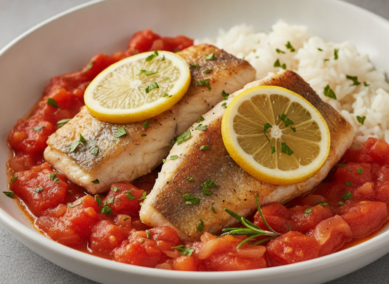 Rotbarschfilet mit Tomaten
