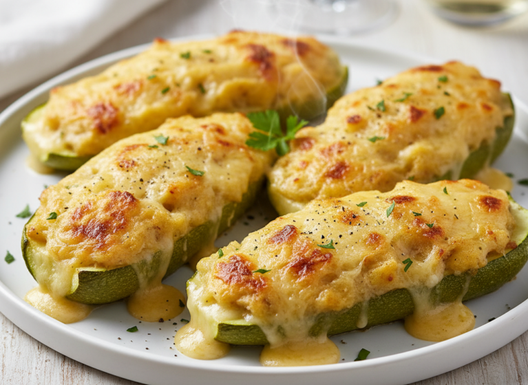 Zucchini, gefüllt (vegetarisch)