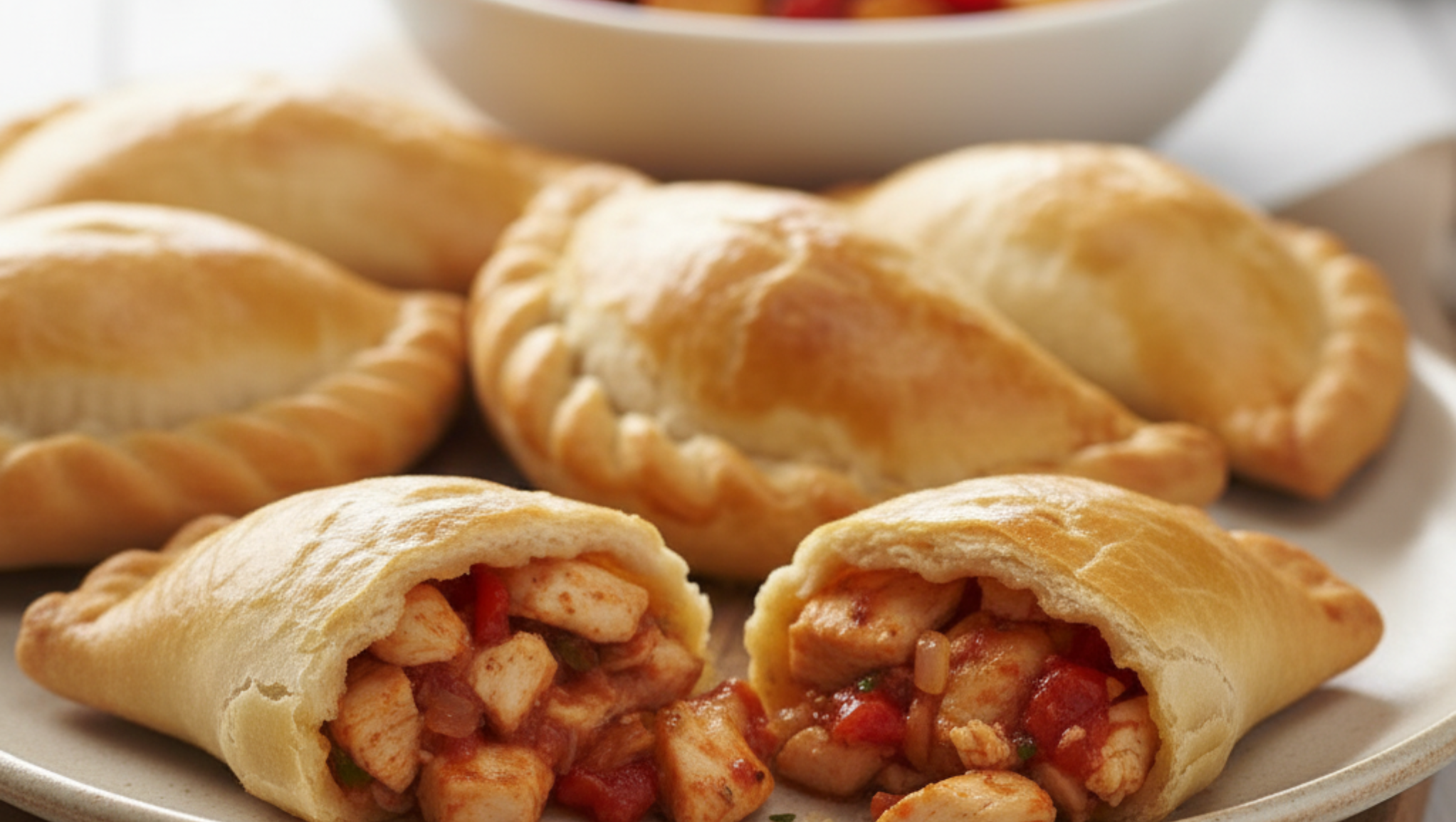 Hähnchen-Empanadas (mit Mürbeteig)