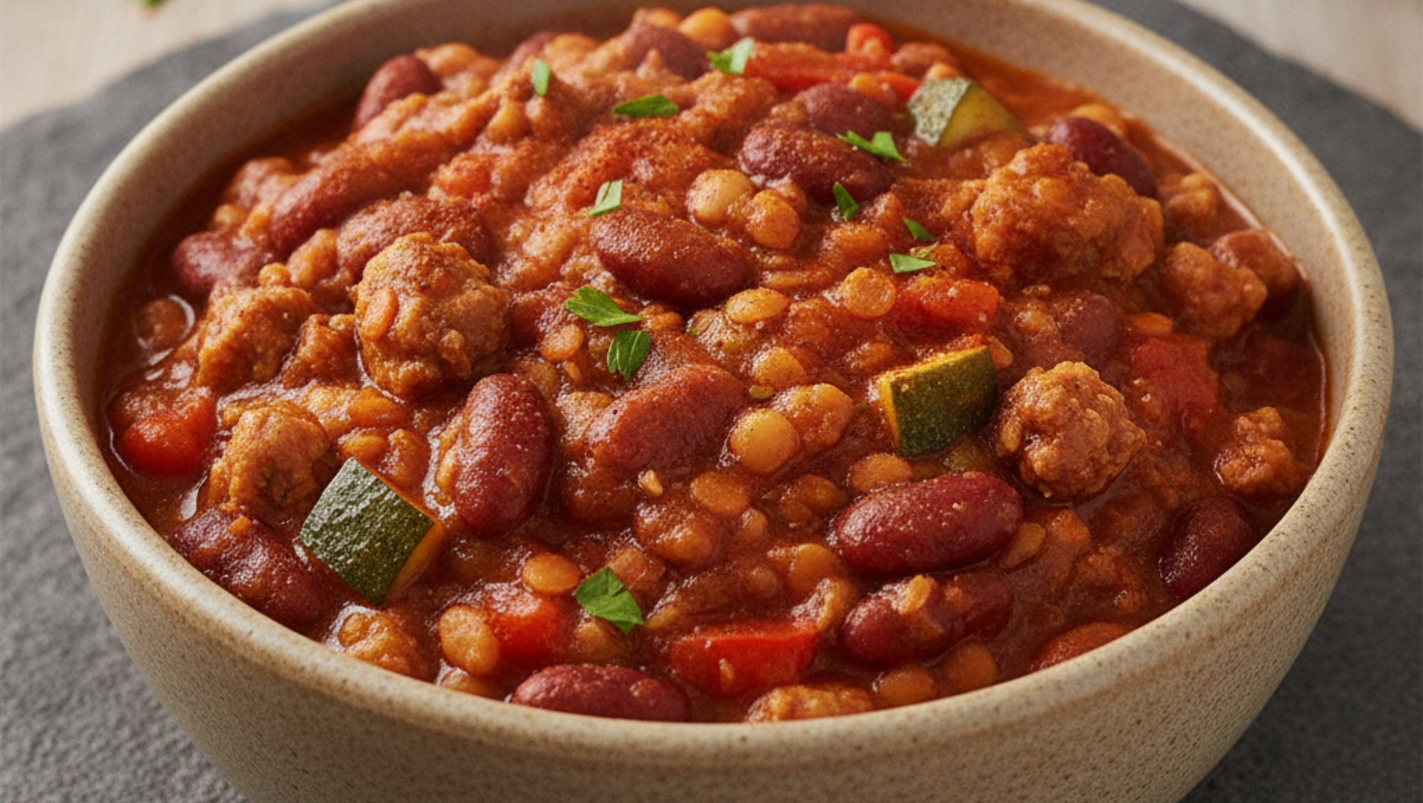 Mildes Chili con Carne mit Putenhack