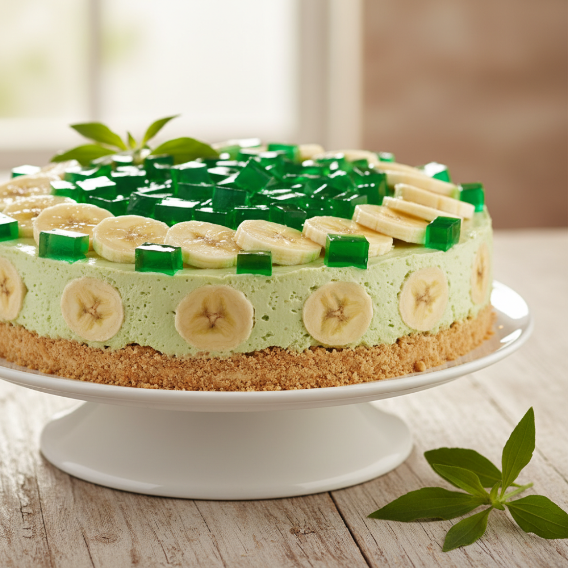 Banane-Waldmeister-Philadelphia-Torte
