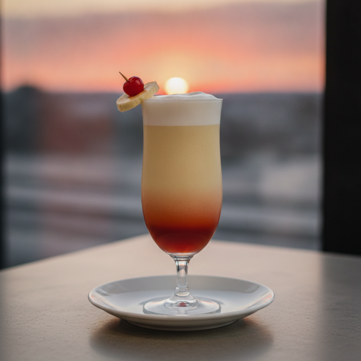 Bananen-Grenadine-Cocktail (Abendsonne)