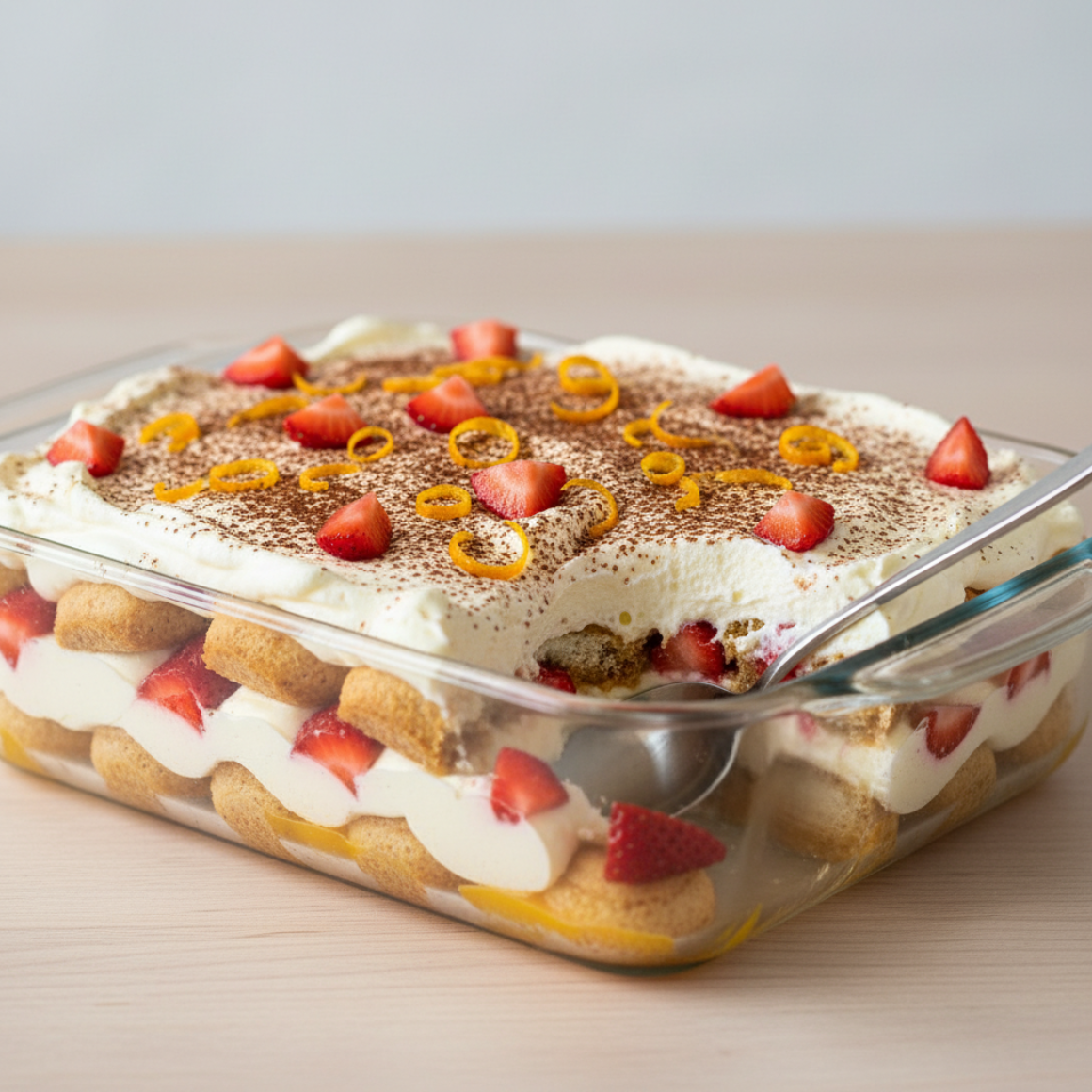 Erdbeer-Tiramisu mit Orangen