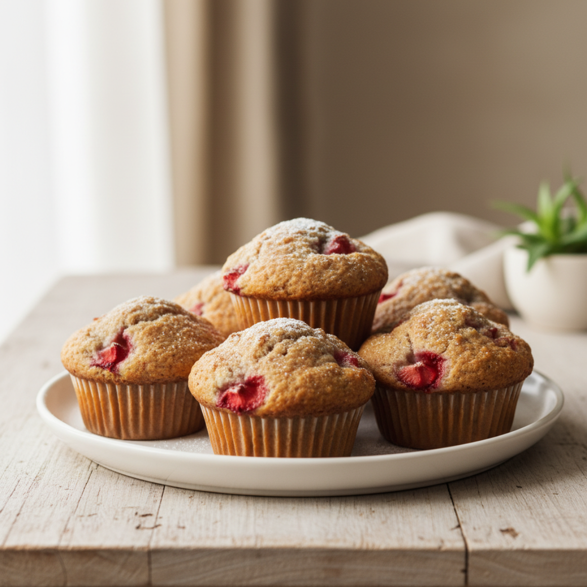 Erdbeer-Vollkorn-Muffins