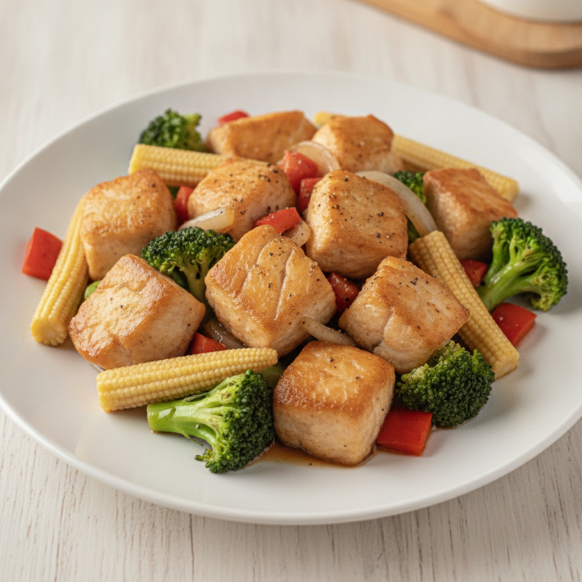 Fisch mit Broccoli und Austernsauce