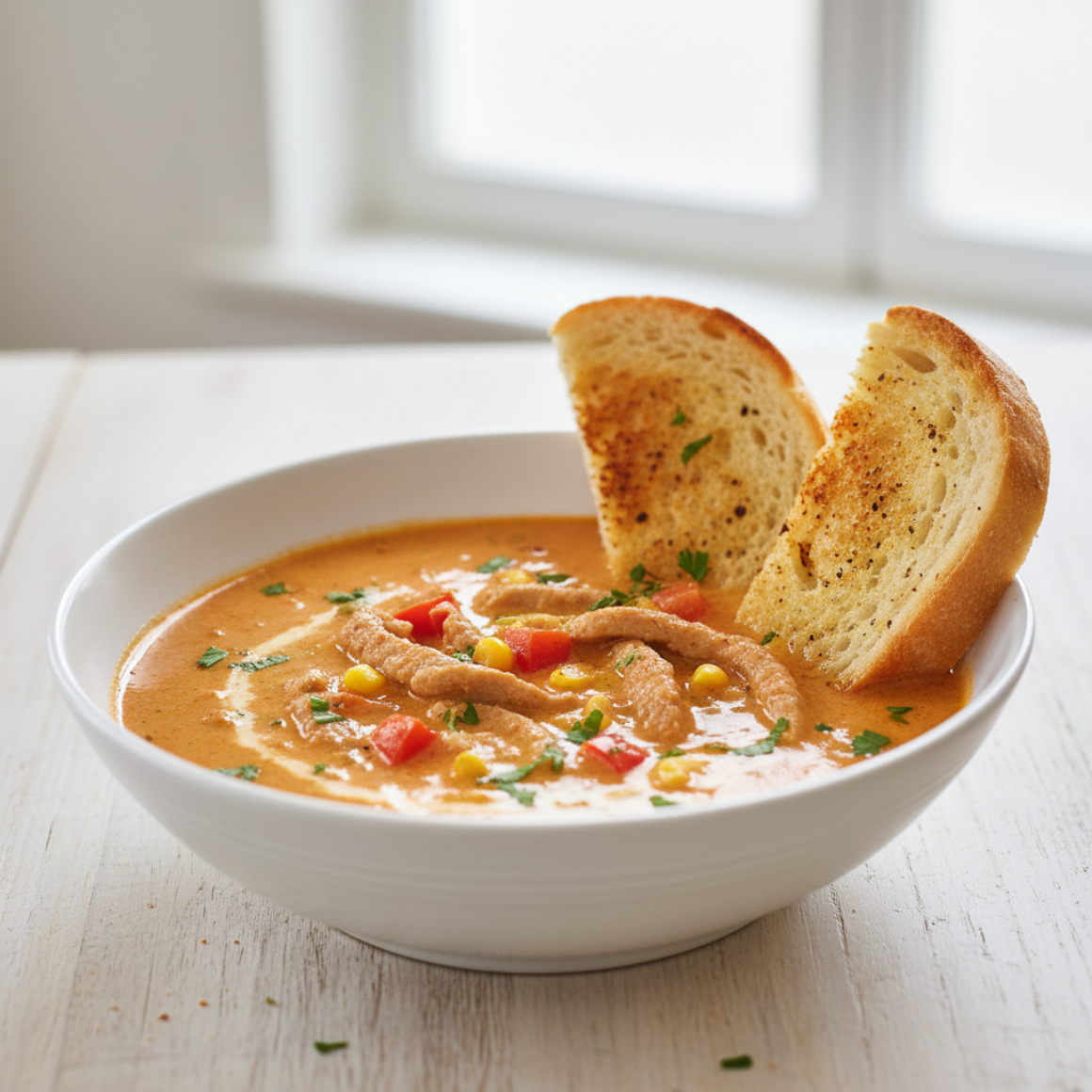 Gyrossuppe mit Schweine- oder Putenfleisch