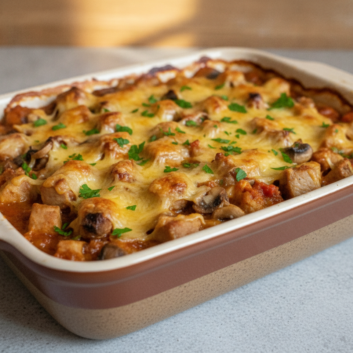 Käse-Gulasch, gebacken