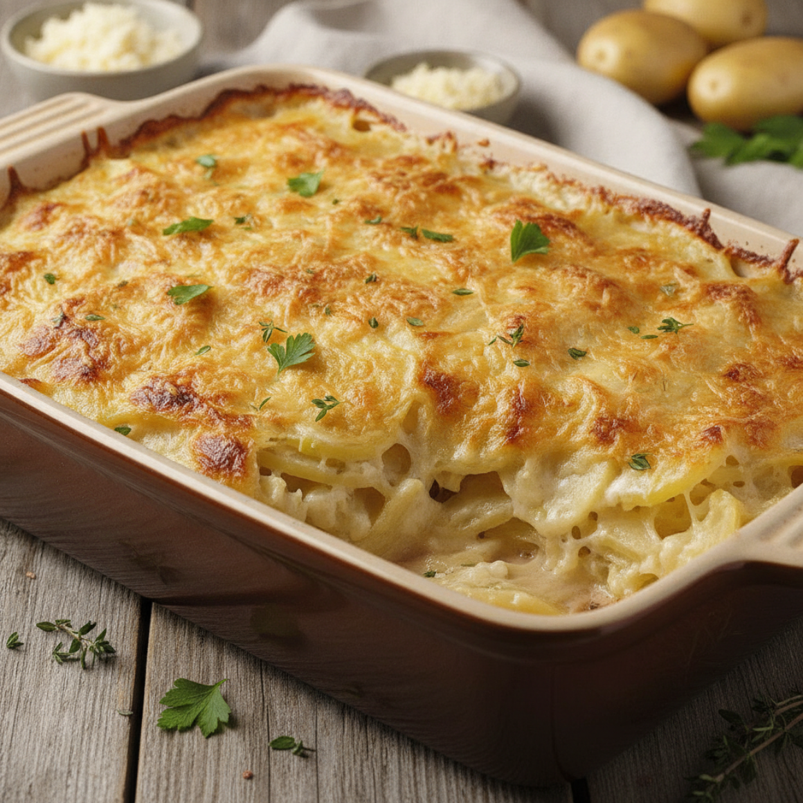 Kartoffelgratin in Käsesauce (vegetarisch)