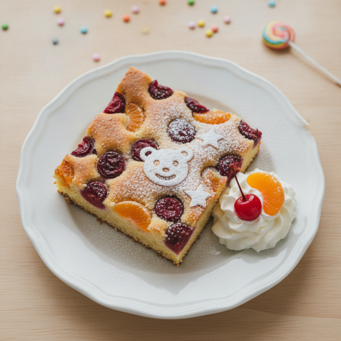 Kirsch-Mandarinen-Blechkuchen