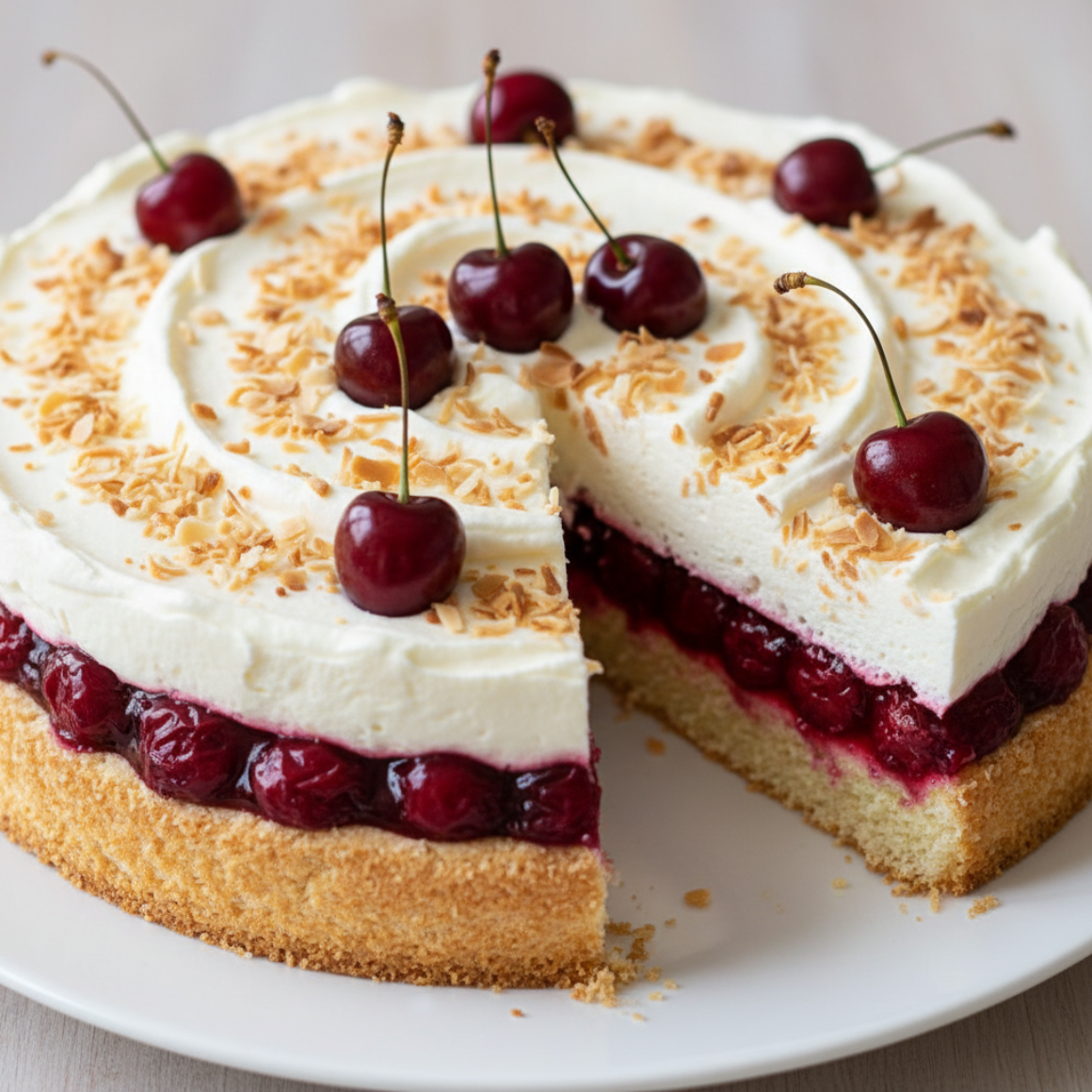 Kokos-Kirsch-Joghurt-Torte
