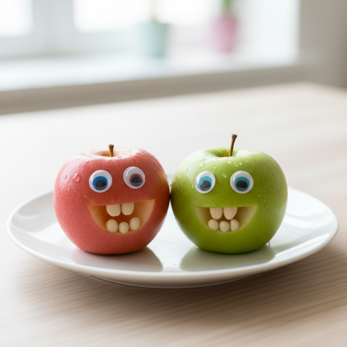 Lustige Apfel-Gesichter