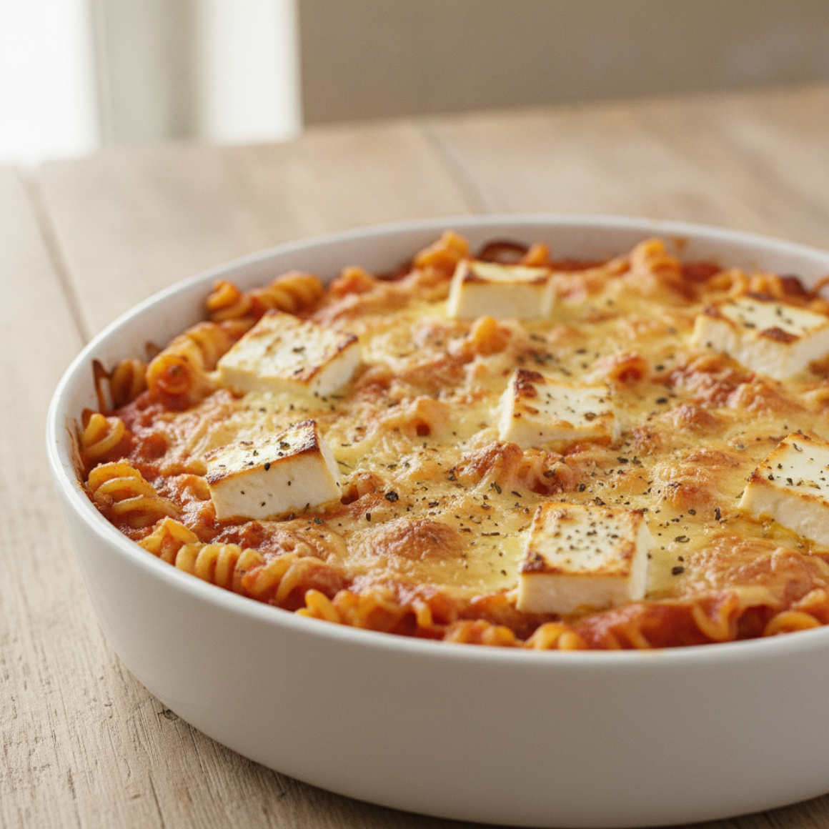 Nudelauflauf mit Feta (vegetarisch)