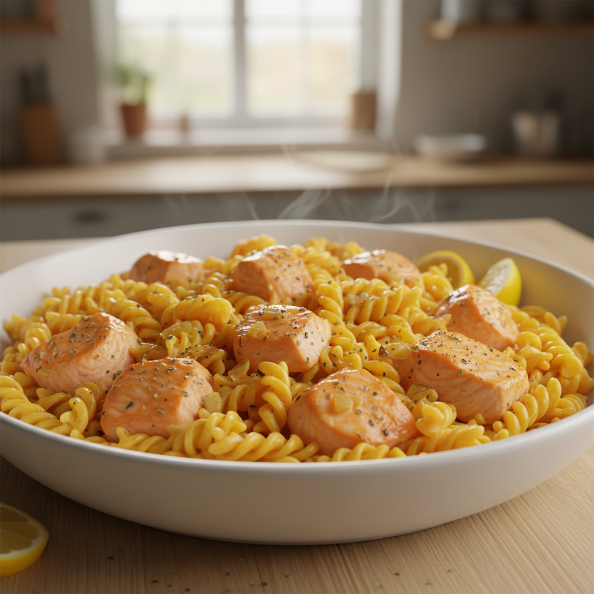 Nudeln mit Lachs-Sahnesauce