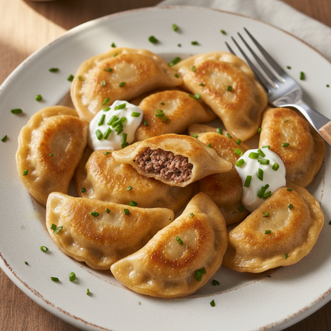 Pierogi mit Hackfleischfüllung