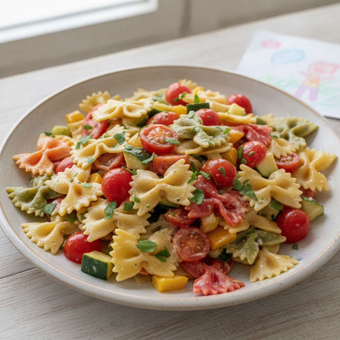 Regenbogen-Sommerpasta