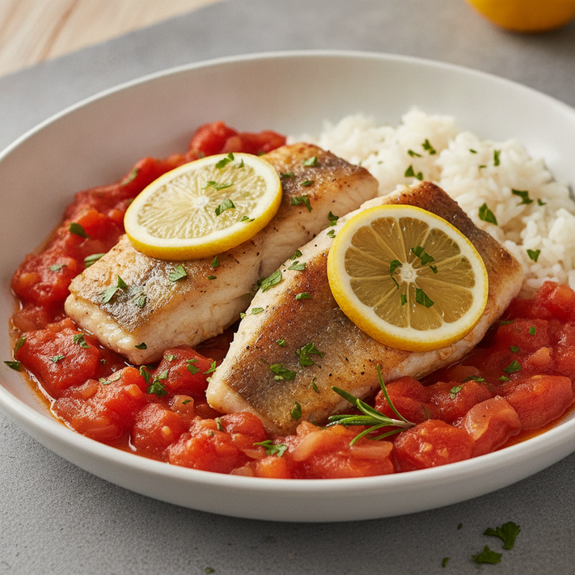 Rotbarschfilet mit Tomaten