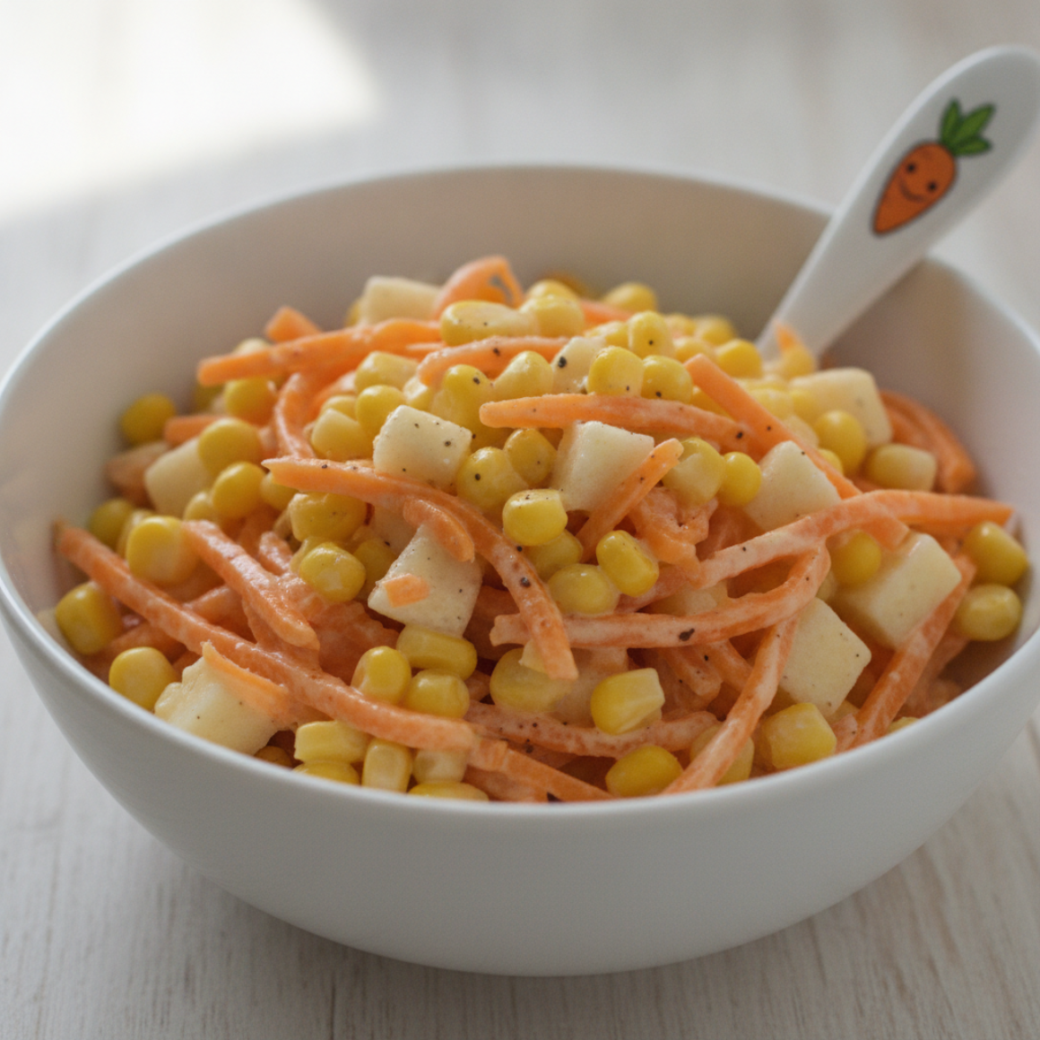 Salat mit Mais und Karotten